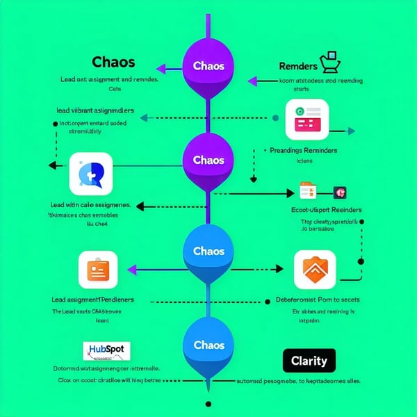 streamlined sales pipeline with automated icons for lead assignment and reminders