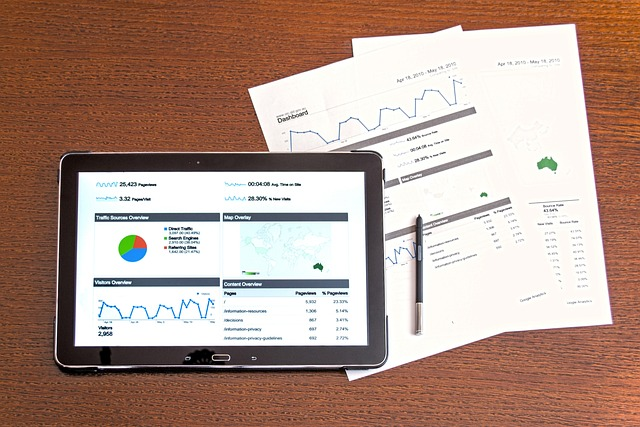 ipad showing dashboard with paper charts of automation results