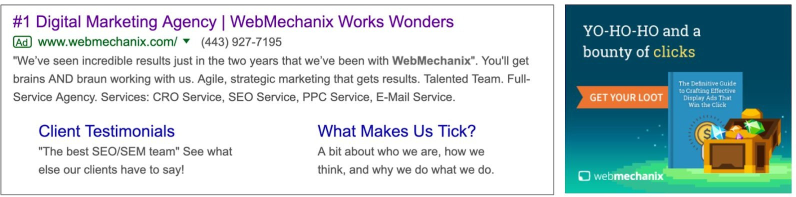 Google display ads vs googe text search