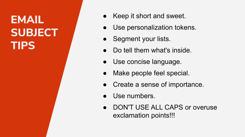 Email subject lines tips and checklist